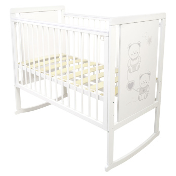 Кровать детская Indigo Happy Friends колесо-качалка белый