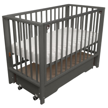 Кровать детская Indigo Norden маятник на колесах, ящик серый
