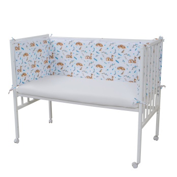 Борт в кроватку из 4-х частей Indigo Лесные зверята поплин 