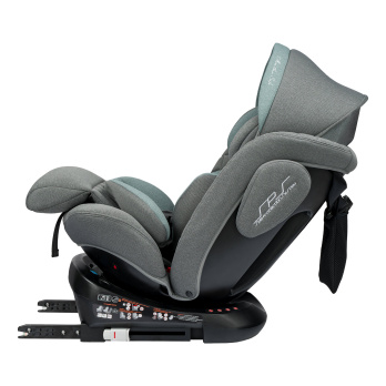 Автокресло INDIGO SMART+ Isofix, капюшон, подножка, 0+1+2+3 (0-36 кг) серый