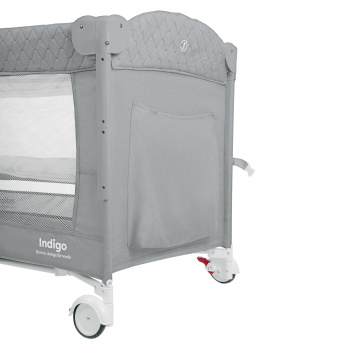 Кровать-манеж Indigo BON-BON (2 уровня) серый