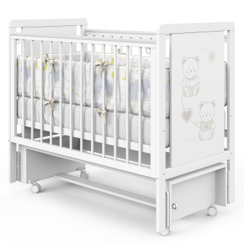 Кровать детская Indigo Happy Friends маятник на колесах 