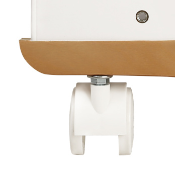 Кровать детская Indigo My Sleepy (фигур.спин., колесо-качалка, ящик) белый слоник