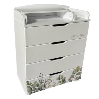 Комод детский с пеленальной доской Indigo Baby Line 800/4 ЛДСП, МДФ  белый с принтом