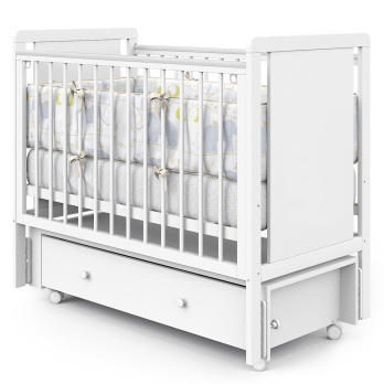 Кровать детская Indigo Classic маятник на колесах, ящик 