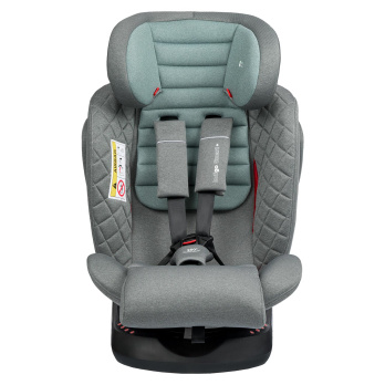 Автокресло INDIGO SMART+ Isofix, капюшон, подножка, 0+1+2+3 (0-36 кг) серый
