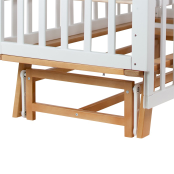 Кровать детская Indigo Style на ножках с легкосъемной стенкой, продольный маятник белый