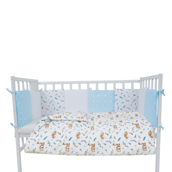 Комплект в кроватку 6 предметов Indigo Лесные зверята (подуш.) поплин 