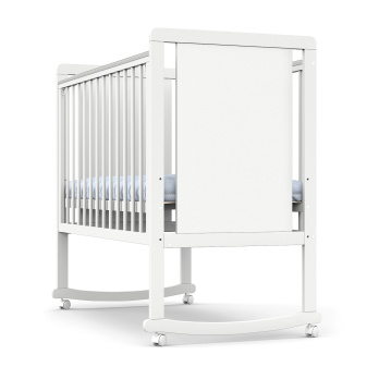Кровать детская Indigo Classic колесо-качалка белый
