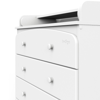 Комод Indigo Classic 800/4 c откидным пеленальным столиком, МДФ, ЛДСП белый