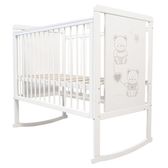 Кровать детская Indigo Happy Friends колесо-качалка белый