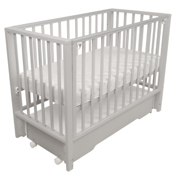 Кровать детская Indigo Norden маятник на колесах, ящик серый