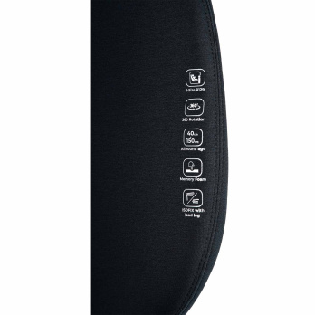 Автокресло Indigo E-TRON ISOFIX I-SIZE, с упором, группа 0+1+2+3 (0-36 кг)  черный