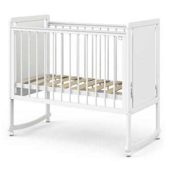Кровать детская Indigo Classic колесо-качалка белый