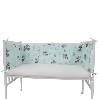 Борт в кроватку из 4-х частей Indigo Лесные зверята поплин 