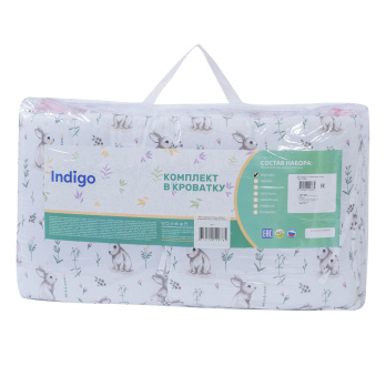 Борт в кроватку Indigo Лесные зверята (подушечки) поплин 