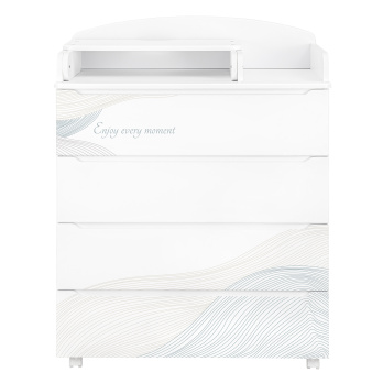 Комод Indigo Green Line 800/4 ЛДСП, МДФ с узким пеленальным столиком белый с принтом