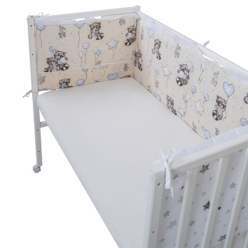 Борт в кроватку из 4-х частей Indigo Лесные зверята поплин 