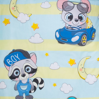 Комплект в кроватку 6 предметов Indigo Малыши (подушечки) перкаль голубой пилоты