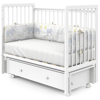 Кровать детская Indigo Vista маятник на колесах, ящик 