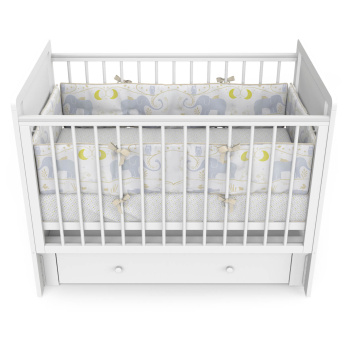 Кровать детская Indigo Classic маятник на колесах, ящик 