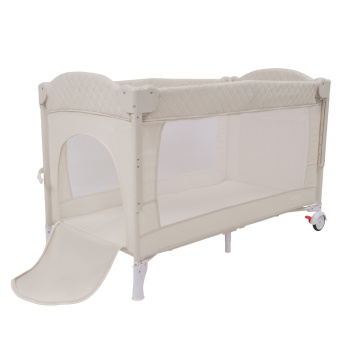 Кровать-манеж Indigo BON-BON (2 уровня) бежевый