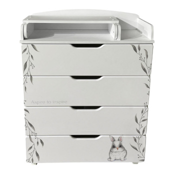 Комод детский с пеленальной доской Indigo Baby Line 800/4 ЛДСП, МДФ  белый с принтом