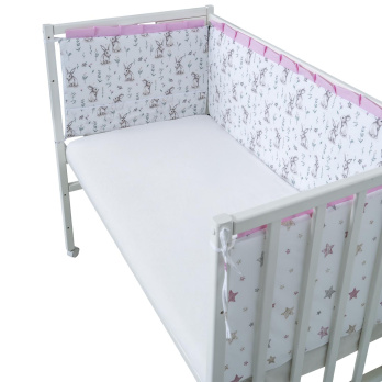 Борт в кроватку из 4-х частей Indigo Лесные зверята поплин 