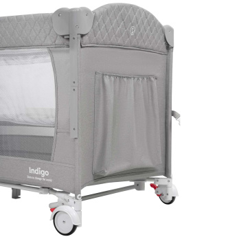 Кровать-манеж Indigo BON-BON TOY c маятником, (2 уровня) серый