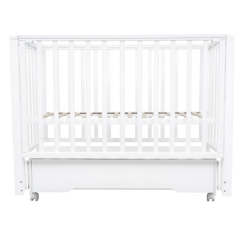 Кровать детская Indigo Norden маятник на колесах, ящик белый