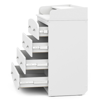 Комод Indigo Classic 800/4 c откидным пеленальным столиком, МДФ, ЛДСП белый