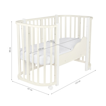 Кровать детская Indigo Baby Lux 3 в 1 (кровать, манеж, диван) слоновая кость