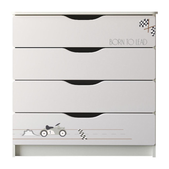 Комод детский с пеленальной доской Indigo Baby Line 800/4 ЛДСП, МДФ  белый с принтом