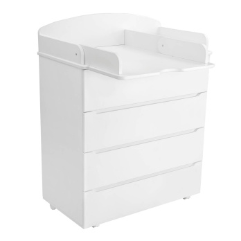 Комод Indigo Style 800/4 МДФ с узким пеленальным столиком белый
