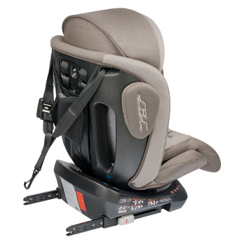 Автокресло INDIGO SMART+ Isofix, капюшон, подножка, 0+1+2+3 (0-36 кг) бежевый