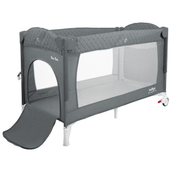 Кровать-манеж Indigo BON-BON (2 уровня) серый