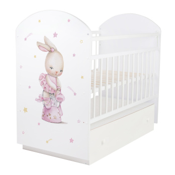 Кровать детская Indigo With Love маятник, ящик белый балерина