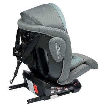 Автокресло INDIGO SMART+ Isofix, капюшон, подножка, 0+1+2+3 (0-36 кг) серый