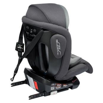 Автокресло INDIGO SMART+ Isofix, капюшон, подножка, 0+1+2+3 (0-36 кг) серый