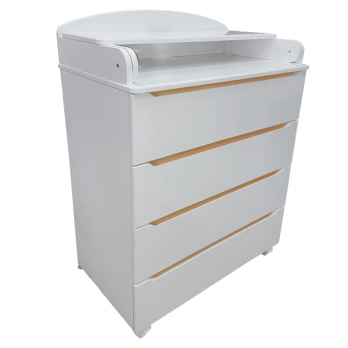 Комод Indigo Style 800/4 МДФ с широким пеленальным столиком белый