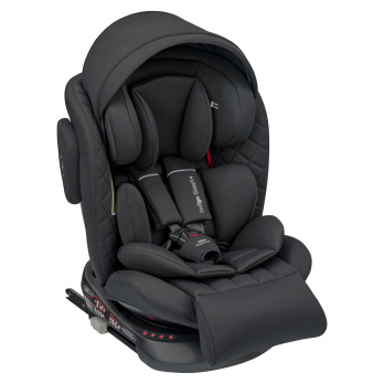 Автокресло INDIGO SMART+ Isofix, капюшон, подножка, 0+1+2+3 (0-36 кг) черный