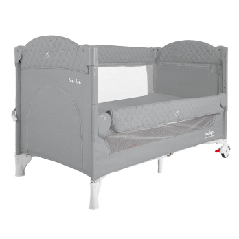 Кровать-манеж Indigo BON-BON (2 уровня) серый